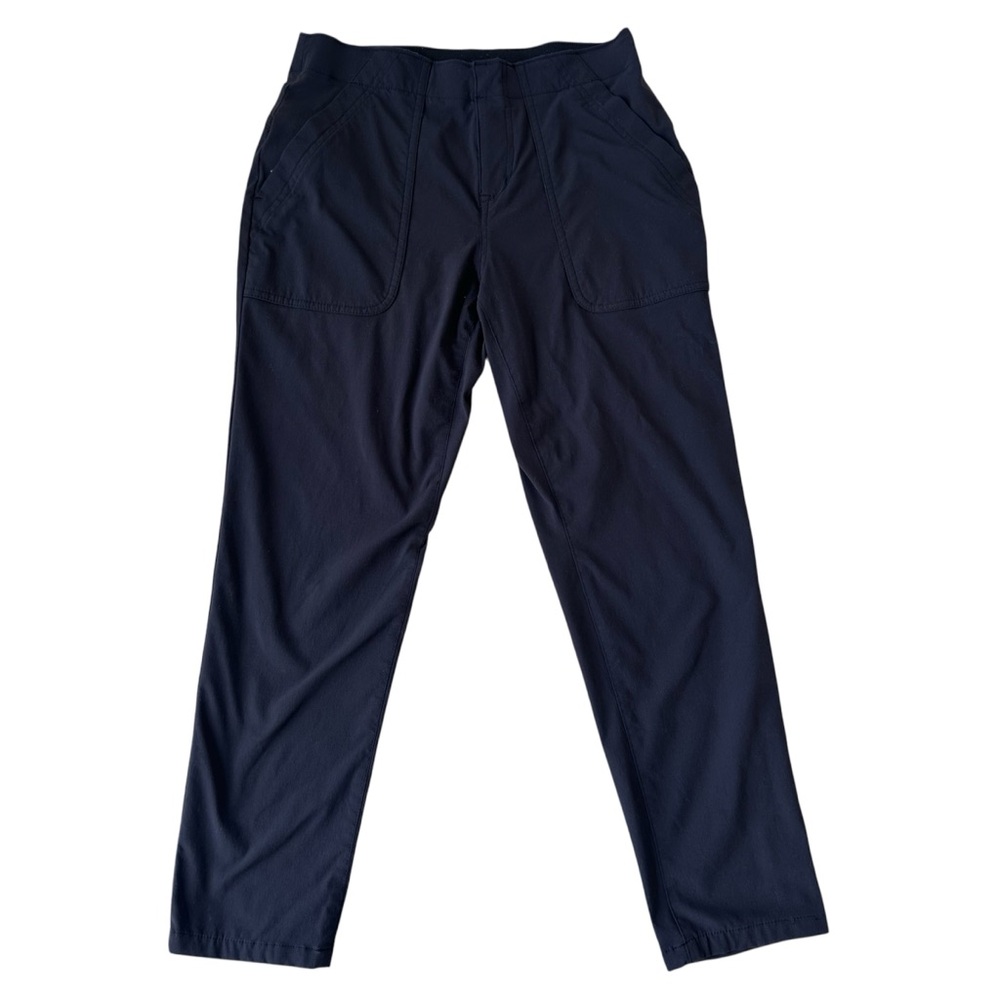 Eddie Bauer Petite 0 Black Cropped Pants Stretch Pull-On Ankle Travel Workwear